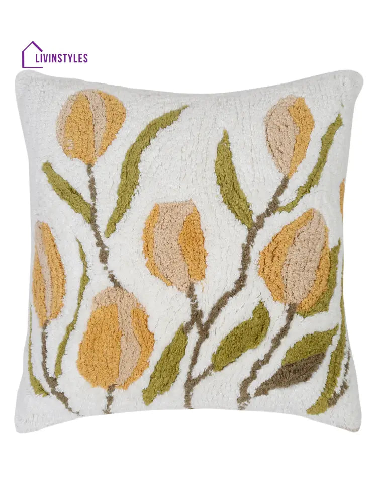 100% Cotton Tufted Multi Color Cushion Cover Set Of 2 (18X18 Inch)