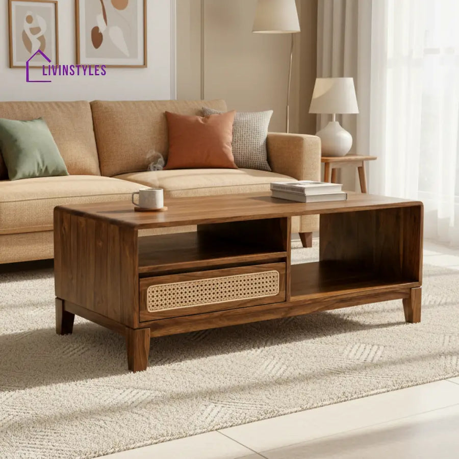 LivIn Styles Abigail Solid Wood Coffee Table for Living Room