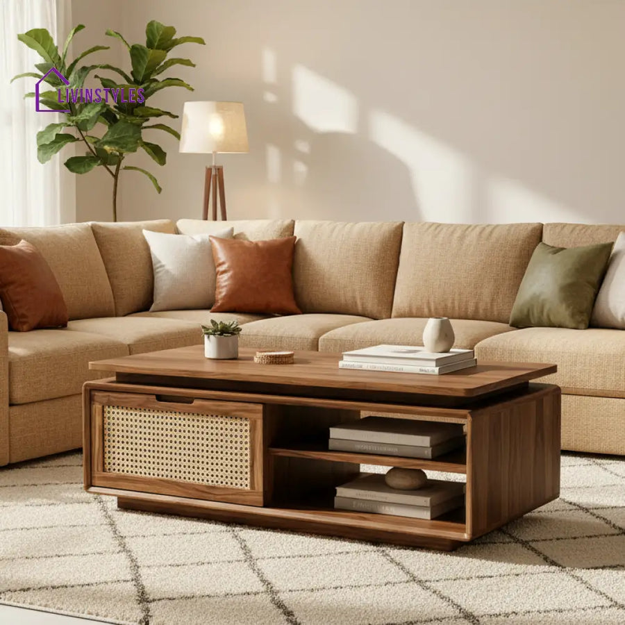 LivIn Styles Amelia Solid Wood Coffee Table for Living Room