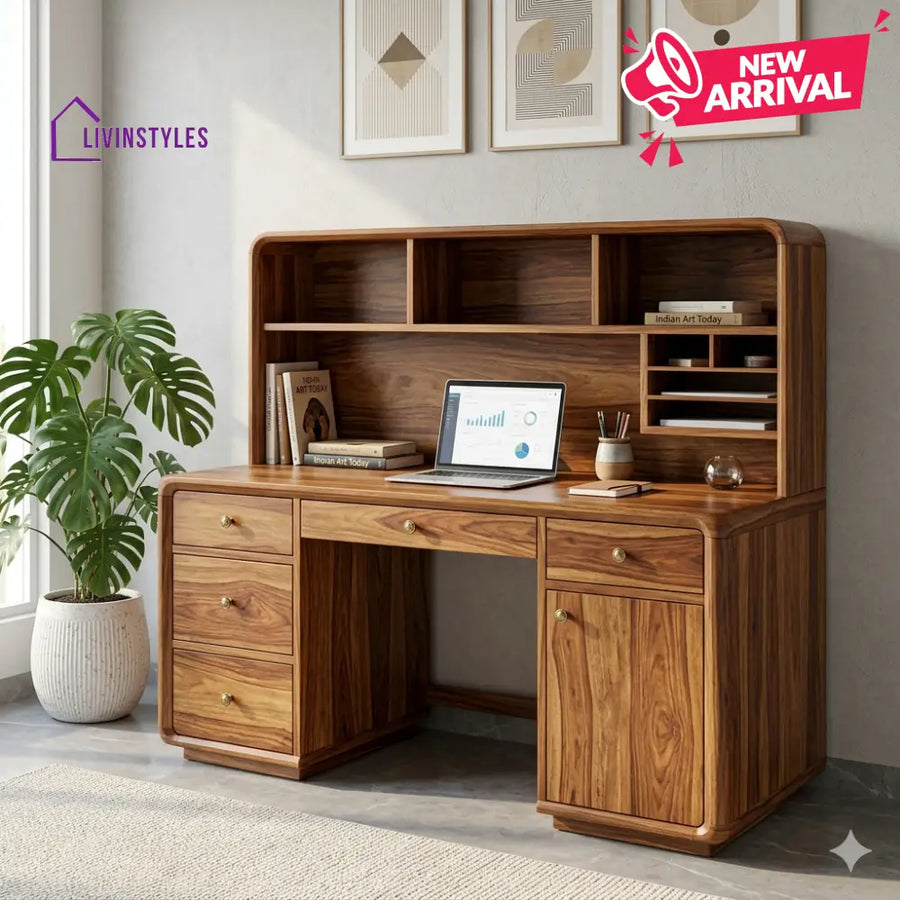 LivIn Styles Andrew Solid Sheesham Wood Study Table for Home