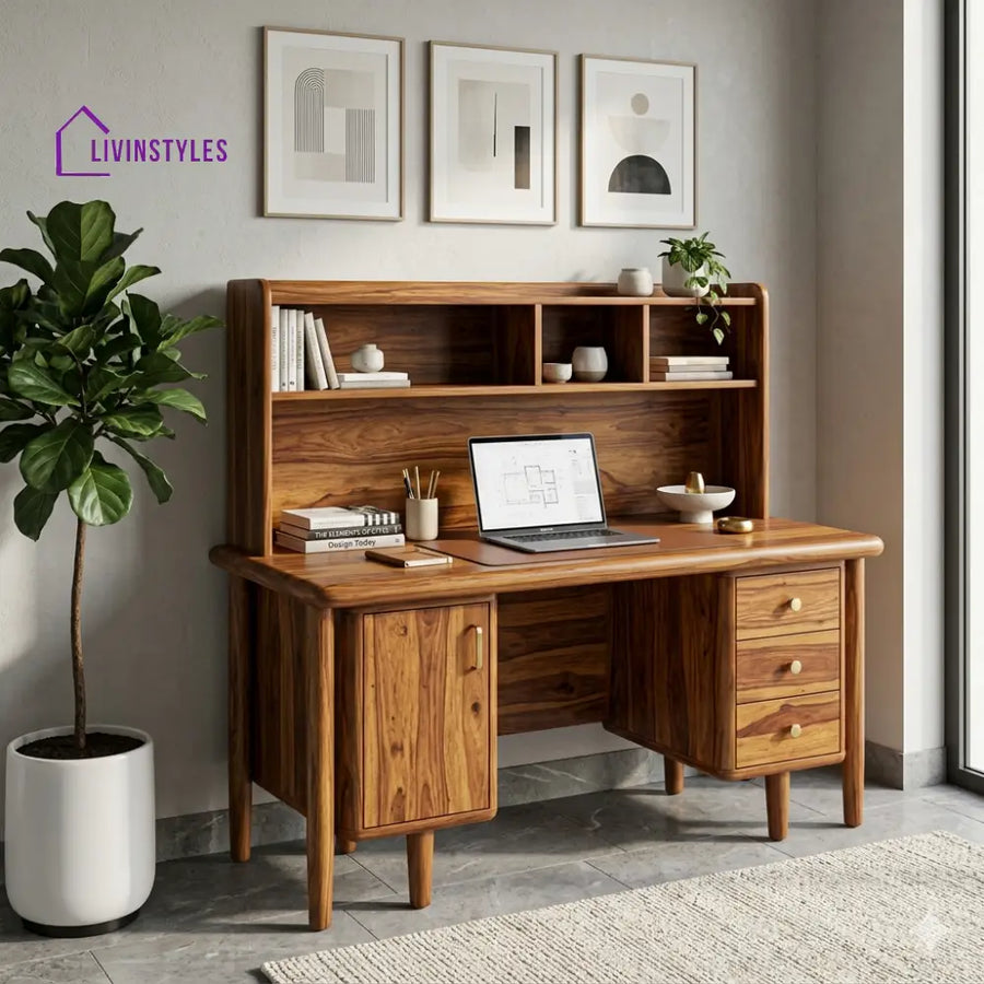 LivIn Styles Anthony Solid Sheesham Wood Premium Study Table for Home