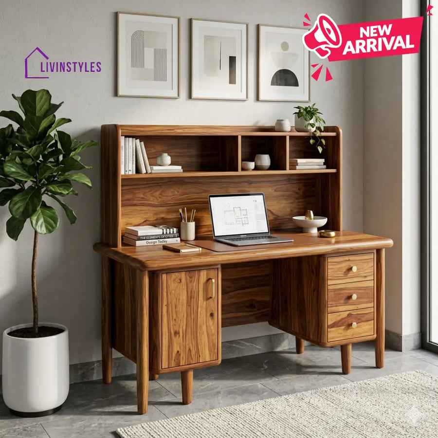 LivIn Styles Anthony Solid Sheesham Wood Premium Study Table for Home