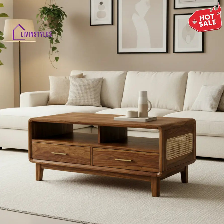 LivIn Styles Ava Solid Wood Coffee Table for Living Room