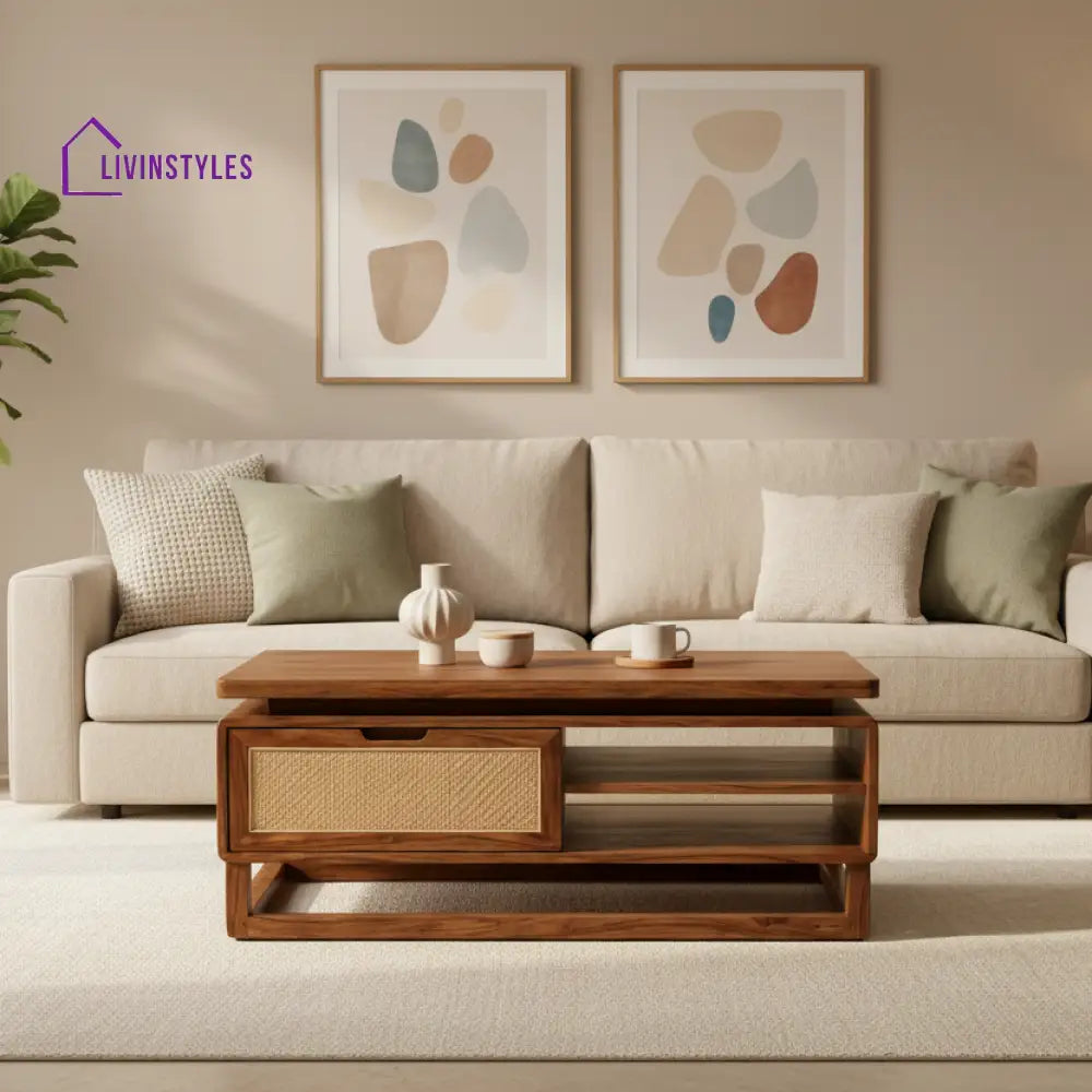 LivIn Styles Ella Solid Wood Coffee Table for Living Room