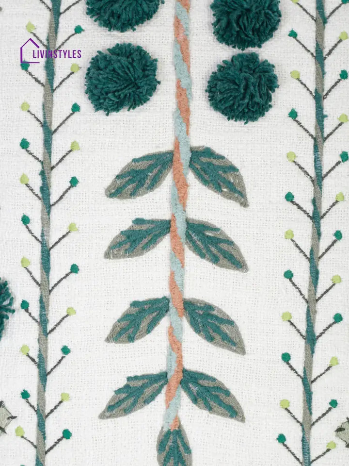 Eyda Embroidered Cotton Cushion Covers Set Of 2-18X18 Inch