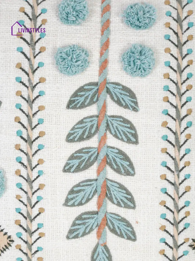 Eyda Embroidered Cotton Cushion Covers Set Of 2-18X18 Inch