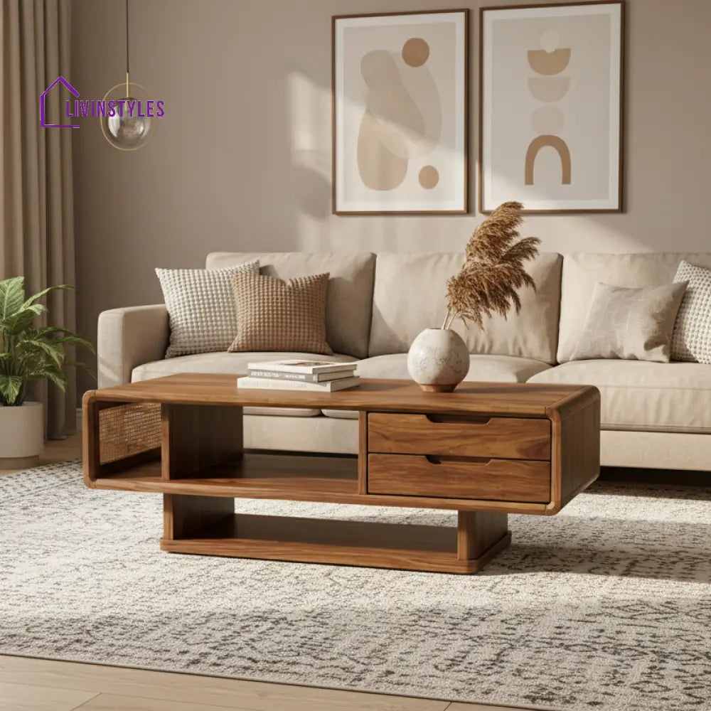 LivIn Styles Emma Solid Wood Coffee Table for Living Room