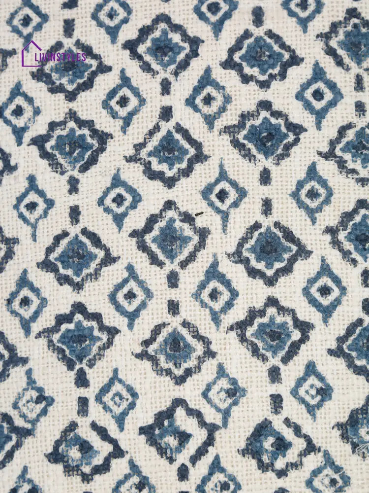 Hand Block Blue Color Cushion Cover Set Of 2(18X18 Inch)