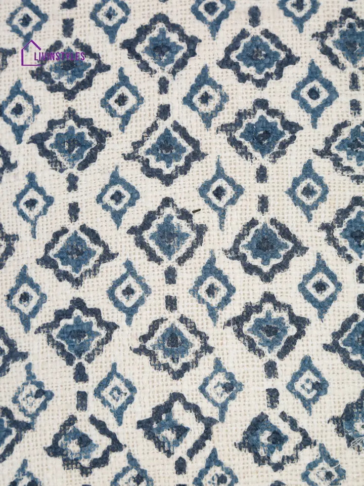 Hand Block Blue Color Cushion Cover Set Of 2(18X18 Inch)