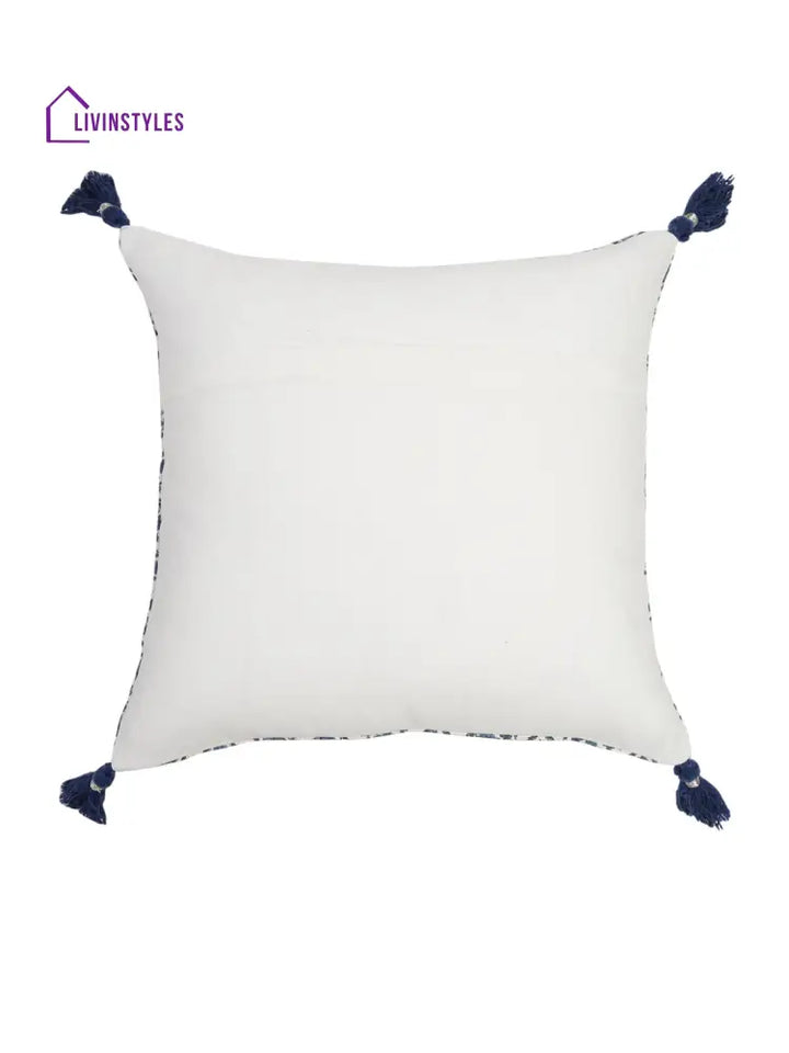 Hand Block Blue Color Cushion Cover Set Of 2(18X18 Inch)