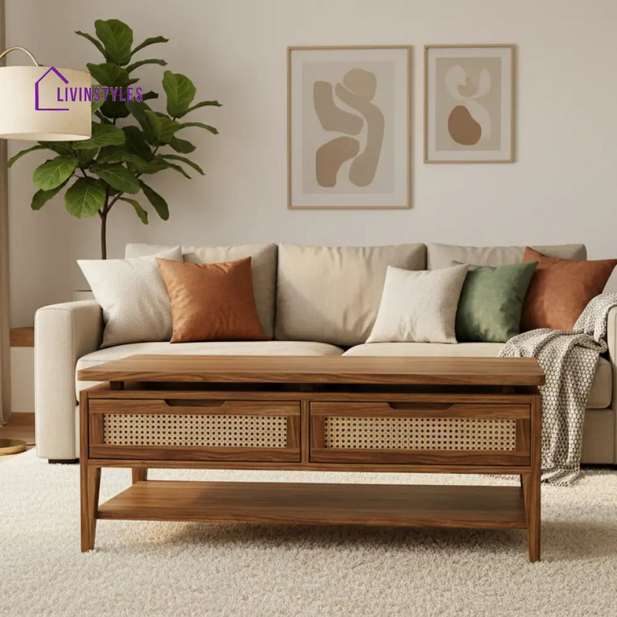 LivIn Styles Harper Solid Wood Coffee Table for Living Room