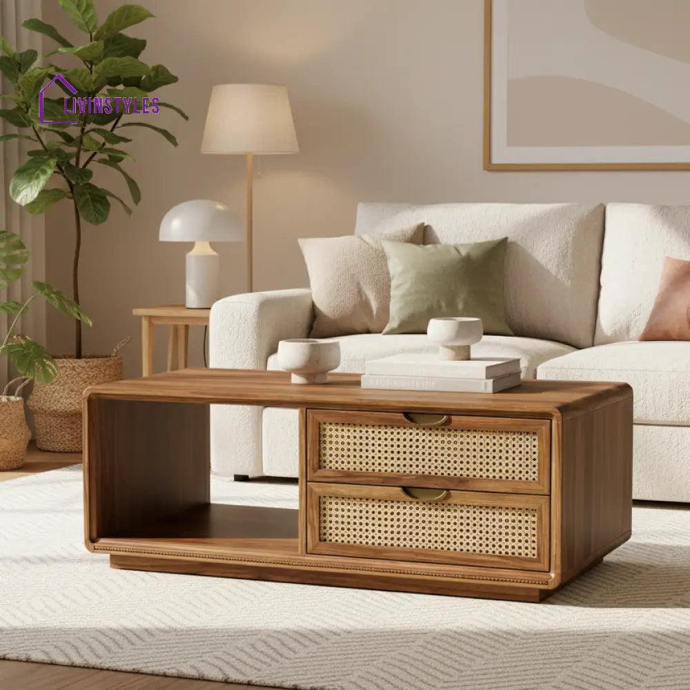 LivIn Styles Scarlett Solid Wood Coffee Table for Living Room