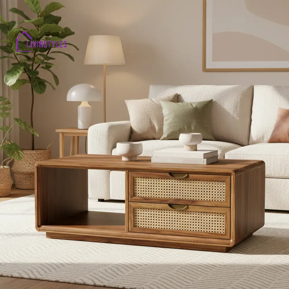 LivIn Styles Scarlett Solid Wood Coffee Table for Living Room