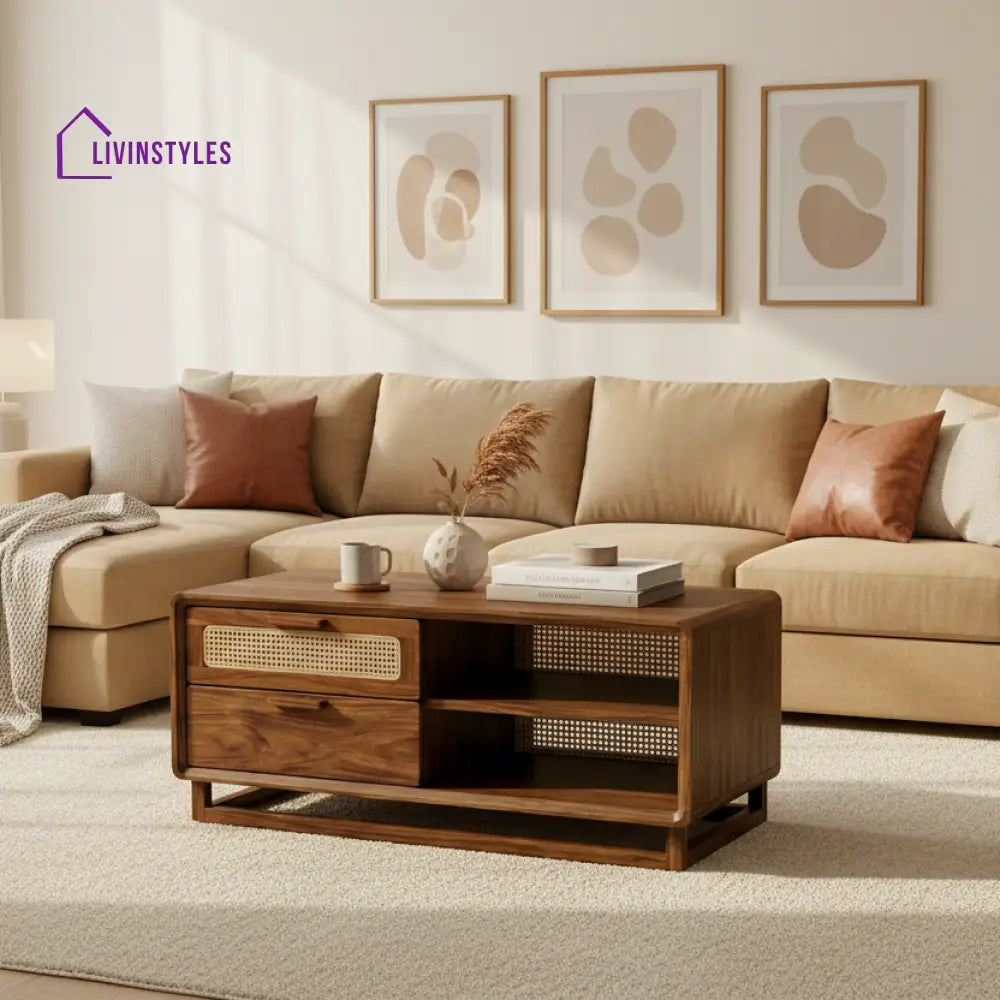 LivIn Styles Sophia Solid Wood Coffee Table for Living Room