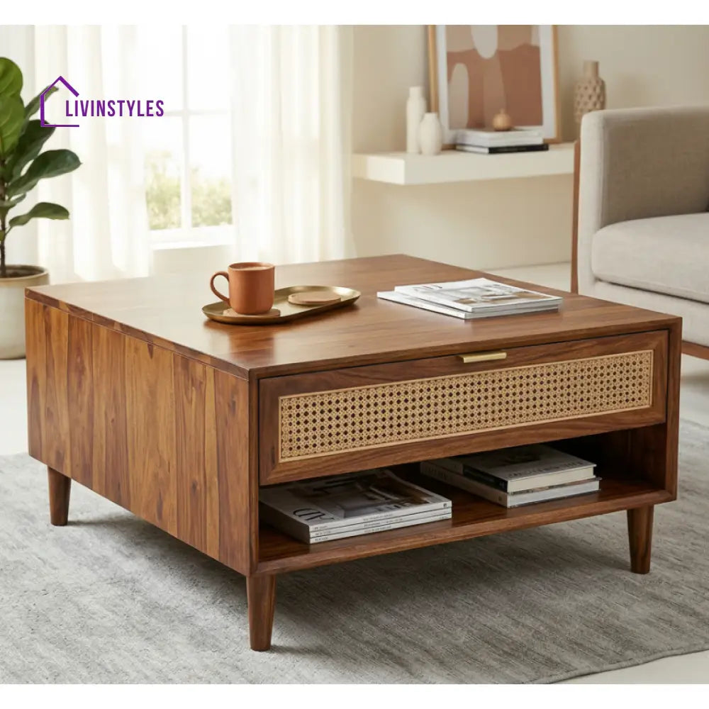 LivIn Styles Victoria Solid Wood Coffee Table for Living Room