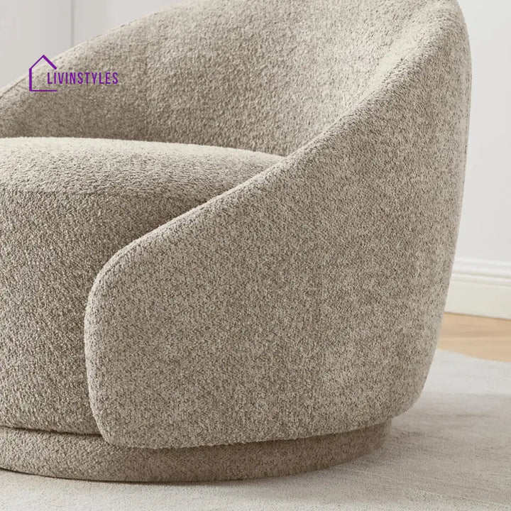 Liyana Solid Wood Frame and Fabric Chair | Living Room Chair | Lounge Chair - 360 Rotating