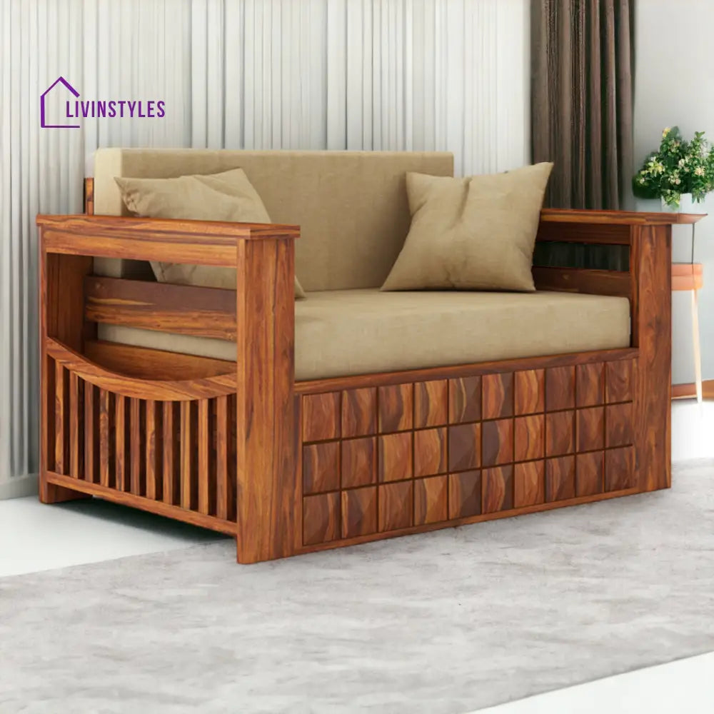 EvoSofa 2 Seater Sofa Cum Bed Sheesham Wood