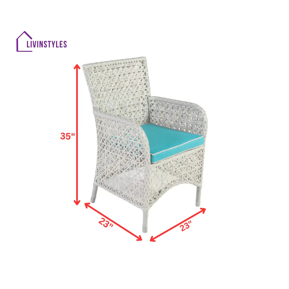 Lodovico Outdoor Patio Dining Set 6 Chairs and 1 Table (Pearl white) - Dining sets
