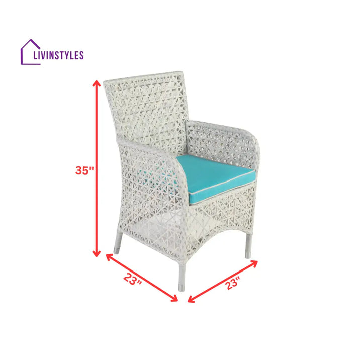 Lodovico Outdoor Patio Dining Set 6 Chairs and 1 Table (Pearl white) - Dining sets