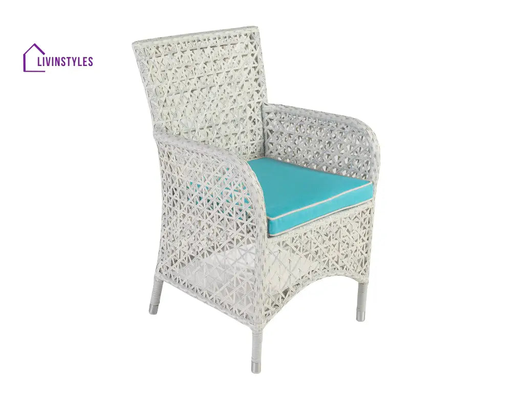 Lodovico Outdoor Patio Dining Set 6 Chairs and 1 Table (Pearl white) - Dining sets