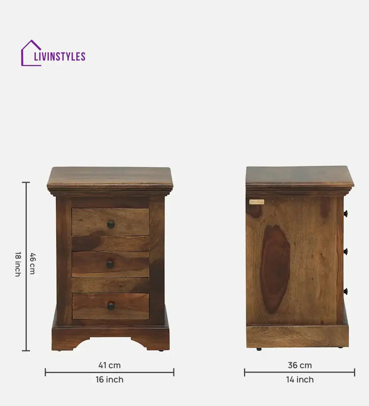 Kanishka Solid Sheesham Wood Bedside with Drawers Bedroom Furniture Sets