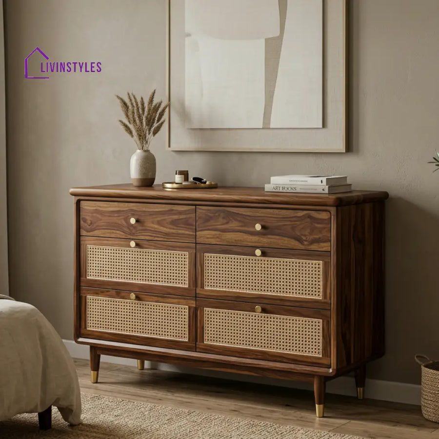 Logan Solid Sheesham Wood Chest Of Drawers for Living Room | Bedroom