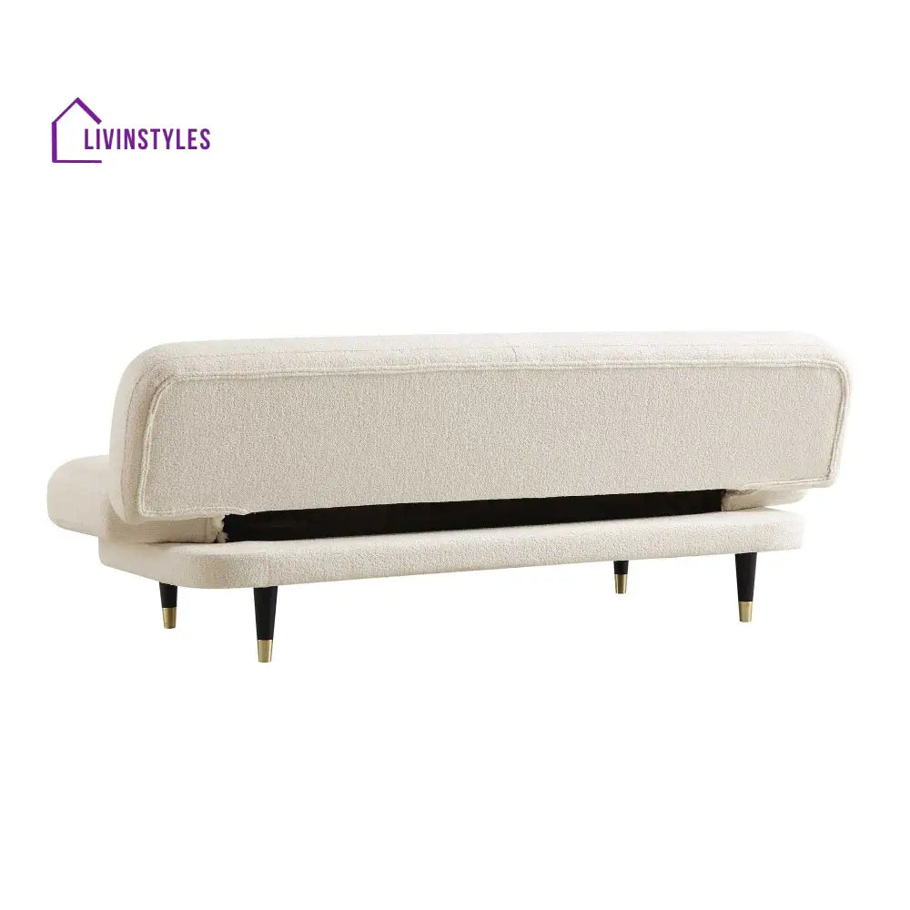 Solna 2-Seater Sofa Bed Beige Boucle Sofa Beds