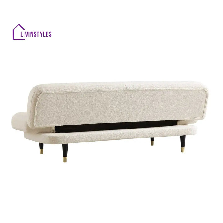 Solna 2-Seater Sofa Bed Beige Boucle Sofa Beds