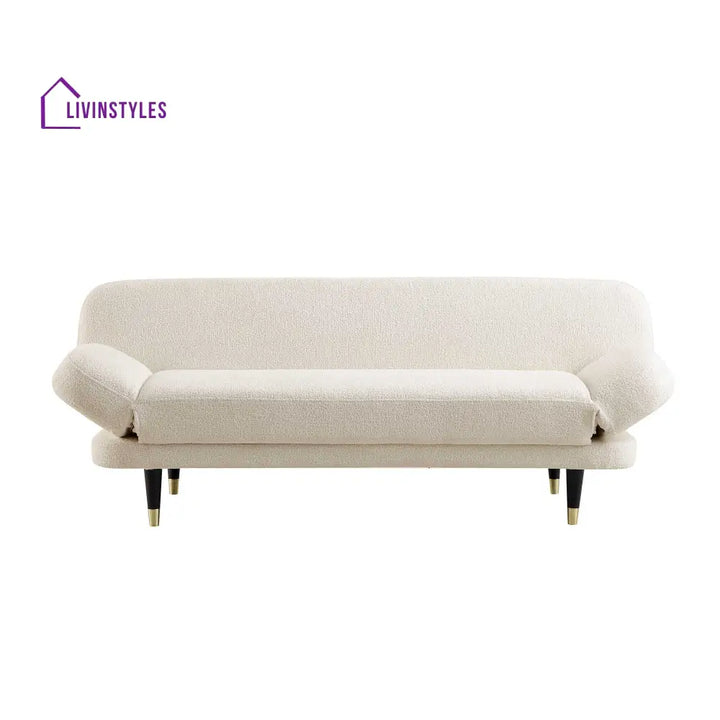 Solna 2-Seater Sofa Bed Beige Boucle Sofa Beds