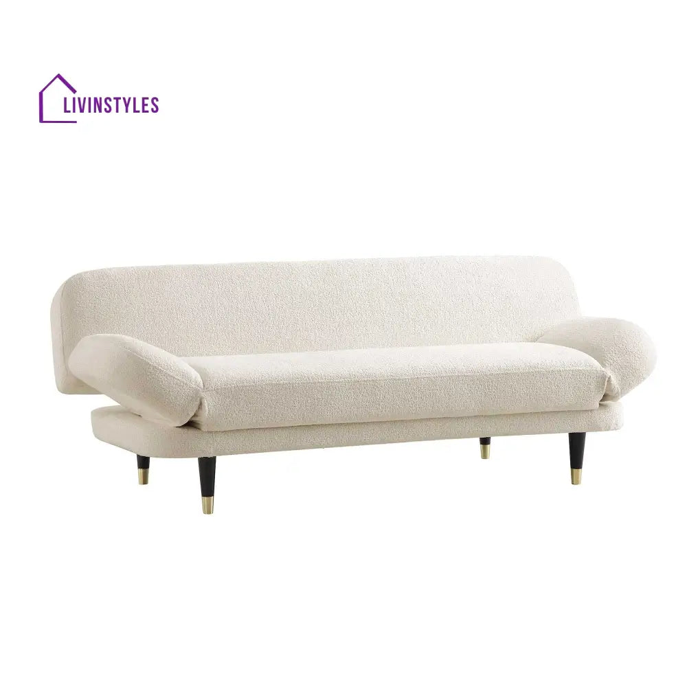 Solna 2-Seater Sofa Bed Beige Boucle Sofa Beds