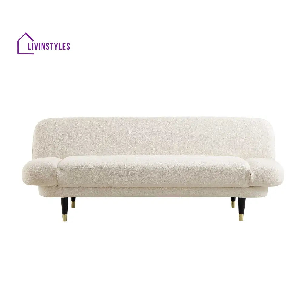 Solna 2-Seater Sofa Bed Beige Boucle Sofa Beds