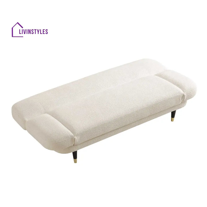 Solna 2-Seater Sofa Bed Beige Boucle Sofa Beds