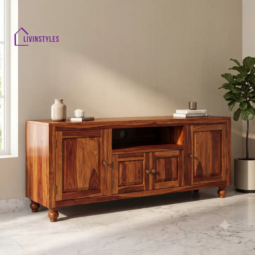 Lokesh Solid Sheesham Wood Tv Unit for Living Room | Tv Cabinet | Tv Console