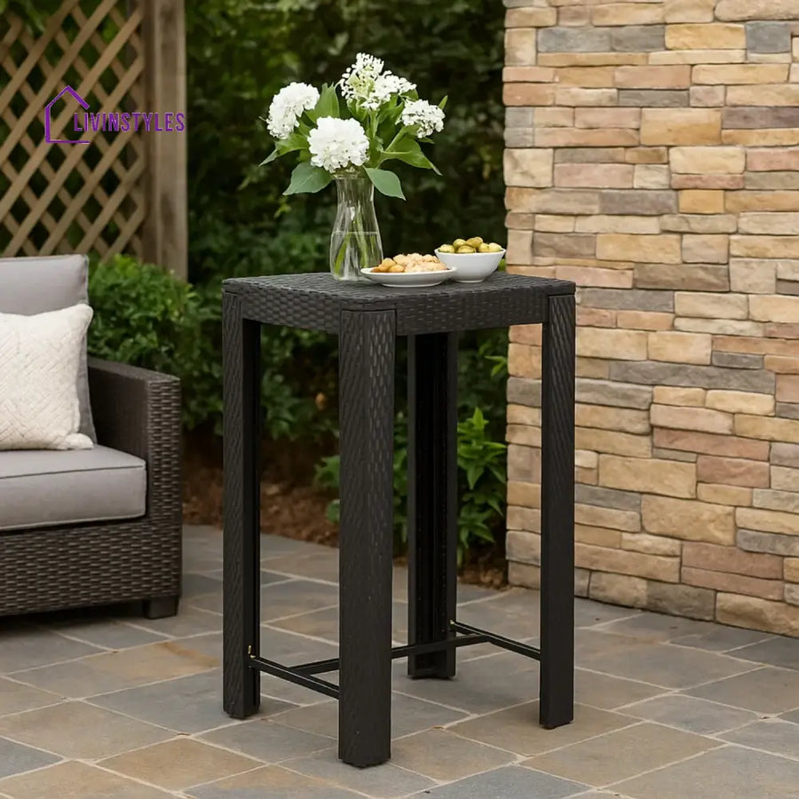 Lola Outdoor Rattan Wicker High Top Bar Table - Bar Table