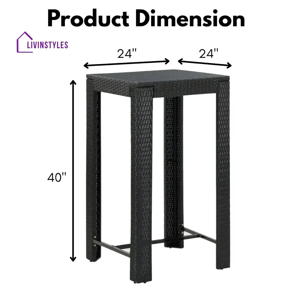 Lola Outdoor Rattan Wicker High Top Bar Table - Bar Table