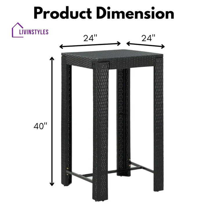 Lola Outdoor Rattan Wicker High Top Bar Table - Bar Table