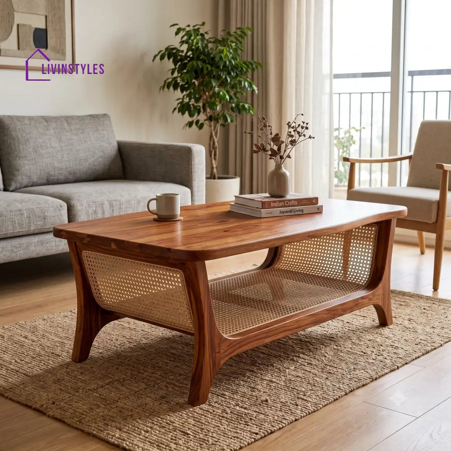 Lola Wooden Coffee Table for Living Room | Tea Table | Teapoy | Center table
