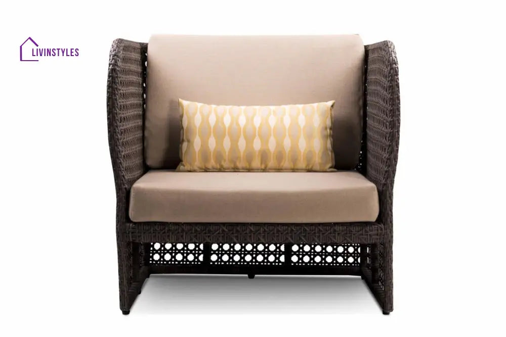 Lombardi Outdoor Sofa Set 2 Seater 2 Single seater and 1 Center Table (Brown) - Sofa Sets