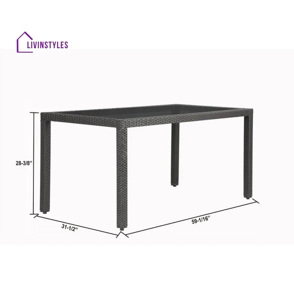 Lombardo Outdoor Patio Dining Set 6 Chairs and 1 Table (Black) - Dining sets