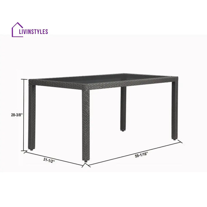 Lombardo Outdoor Patio Dining Set 6 Chairs and 1 Table (Black) - Dining sets