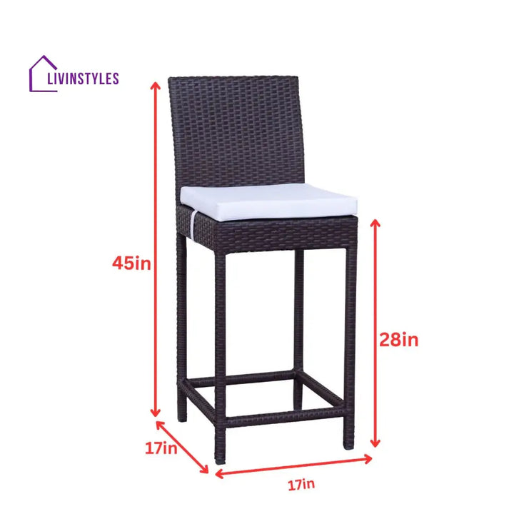 Lomeo Outdoor Patio Bar Sets 4 Chairs and 1 Table (Dark Brown) - Bar Sets