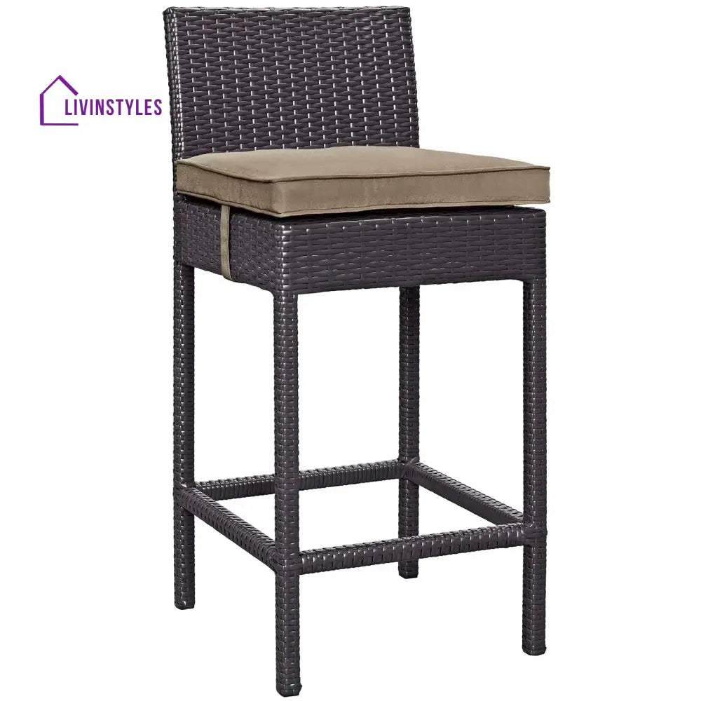 Lomeo Outdoor Patio Bar Sets 4 Chairs and 1 Table (Dark Brown) - Bar Sets