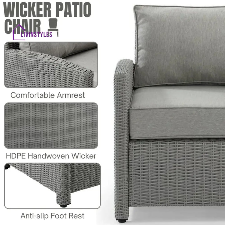 Londyn L-Shape Outdoor Wicker Sofa Set - Sofa Set
