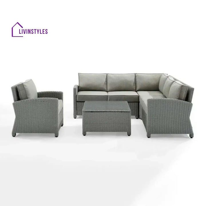 Londyn L-Shape Outdoor Wicker Sofa Set - Sofa Set