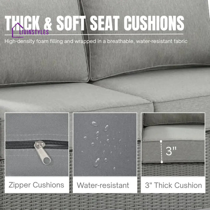 Londyn L-Shape Outdoor Wicker Sofa Set - Sofa Set