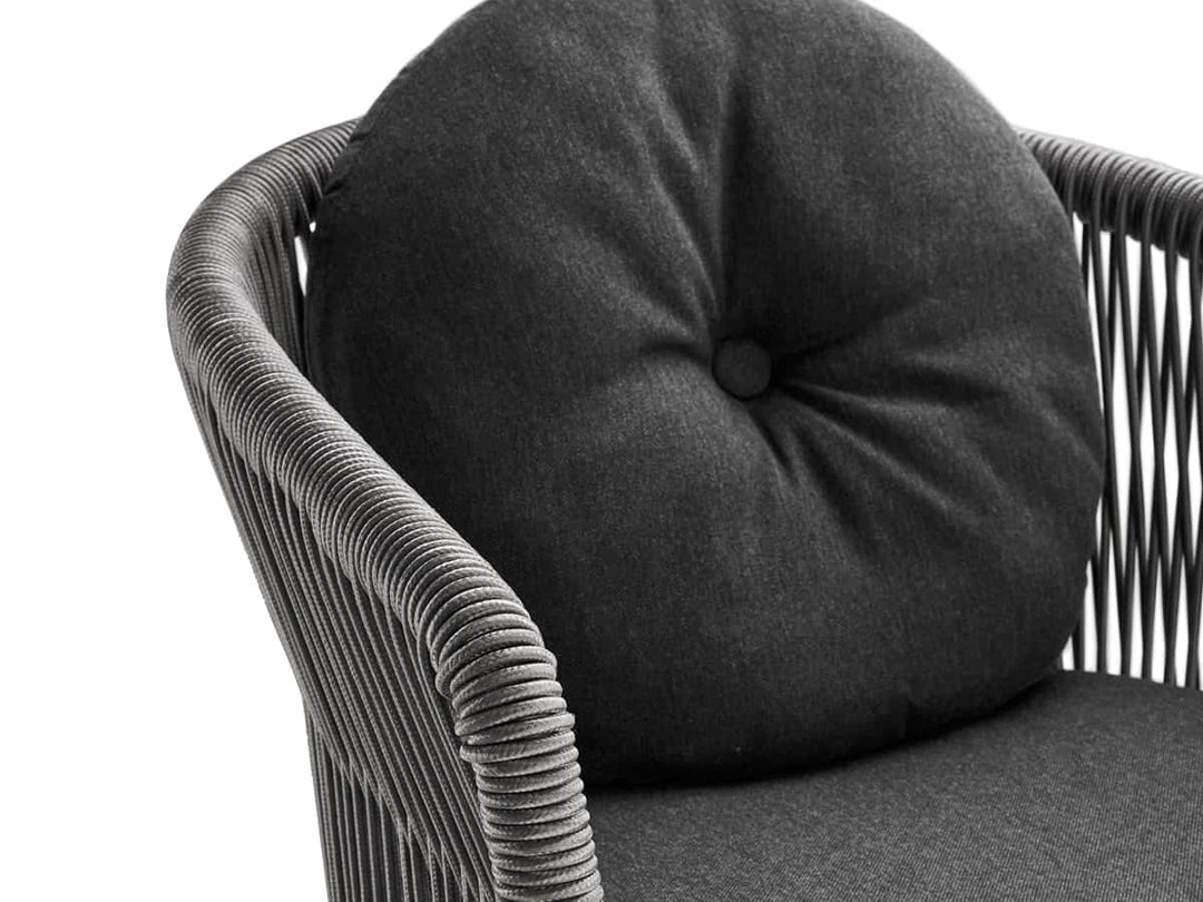 Pumpa Outdoor Patio Seating Set 4 Chairs and 1 Table Set (Black) Braided & Rope