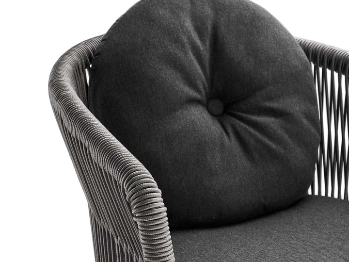 Pumpa Outdoor Patio Seating Set 4 Chairs and 1 Table Set (Black) Braided & Rope