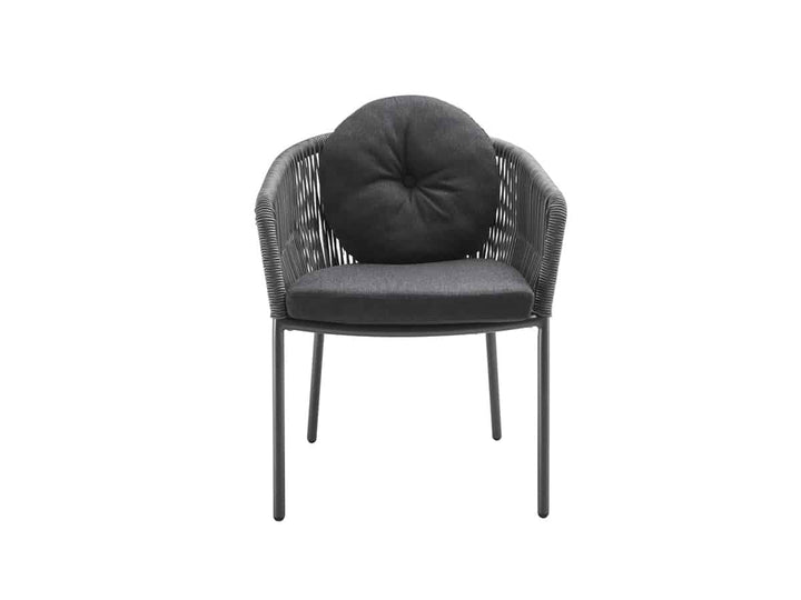 Pumpa Outdoor Patio Seating Set 4 Chairs and 1 Table Set (Black) Braided & Rope