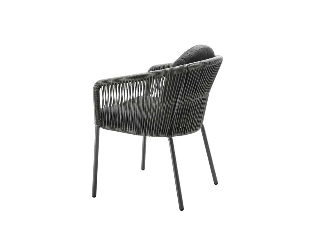 Pumpa Outdoor Patio Seating Set 4 Chairs and 1 Table Set (Black) Braided & Rope