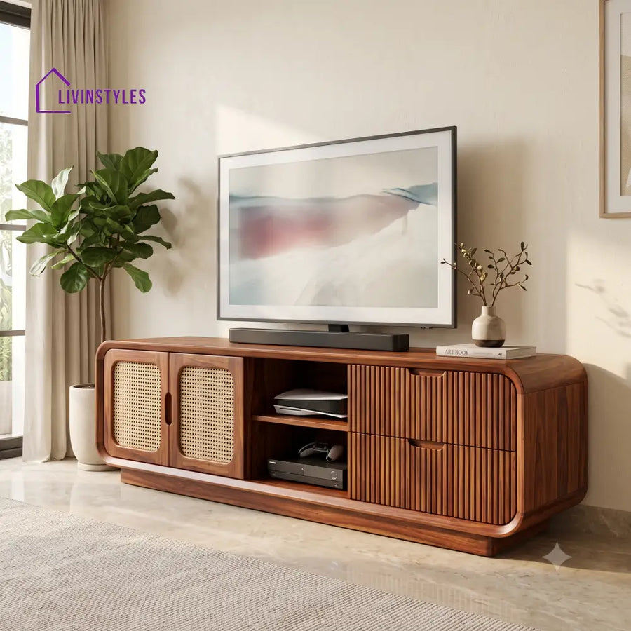 Lorraine Solid Sheesham Wood Tv Unit for Living Room | Tv Cabinet | Tv Console Unit